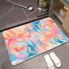 Turquoise Gouden Marmeren Swirl Badmat Etherisch Vloeibaaraderenpatroon Antislip Siliconen Onderkant Tapijt