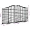 Gabion Baskets with High Arch 5 pcs 200 x 30 x 100 120 cm Galvanized Iron