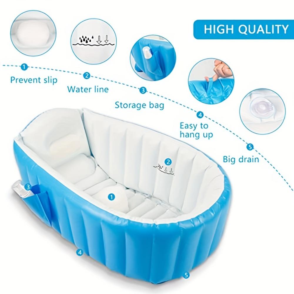 Multifunctional inflatable bath tub - portable, safe, soft, suitable for playing and bathing