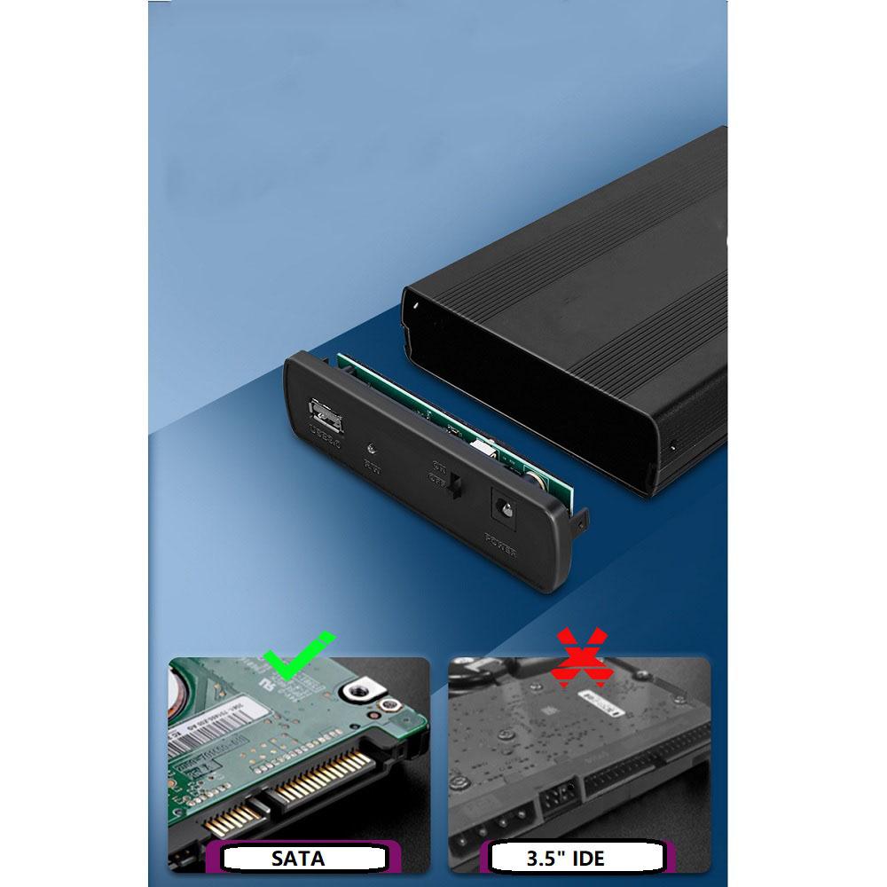 3.5Inch SATA Hard Drive Enclosure USB 3.0 High Speed Hard Disk Cartridge US Plug