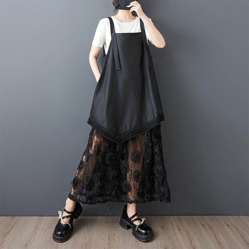 Vestido sin mangas con tirantes de talla grande vintage floral nuevo en vestidos para mujer casual holgado largo primavera verano otoño