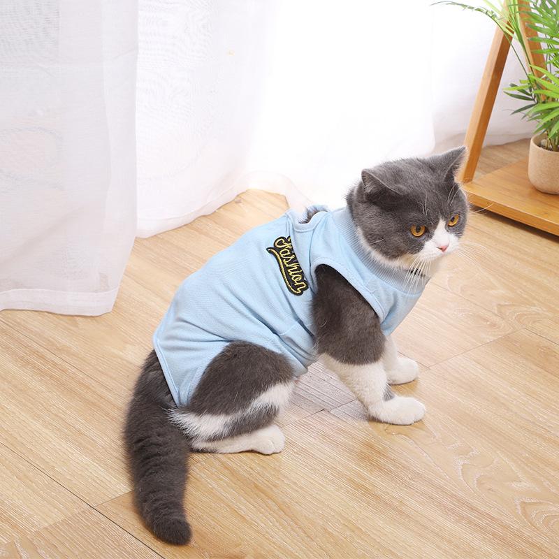 2024 summer female cat weaning clothes, thin four-legged clothes, multi-colored cat sterilization clothes with Velcro surgical clothes