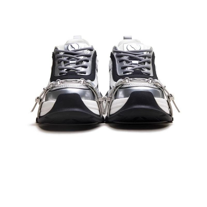 Silver Platform Dad Shoes Women's Versatile Height Increase 7 Straps Casual Shoes Tide