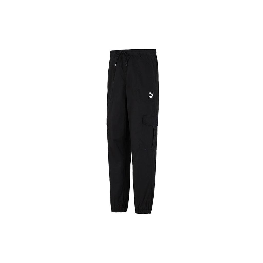 Puma Woven Tapered Cargo Joggers Men Bottoms Black 533101-01