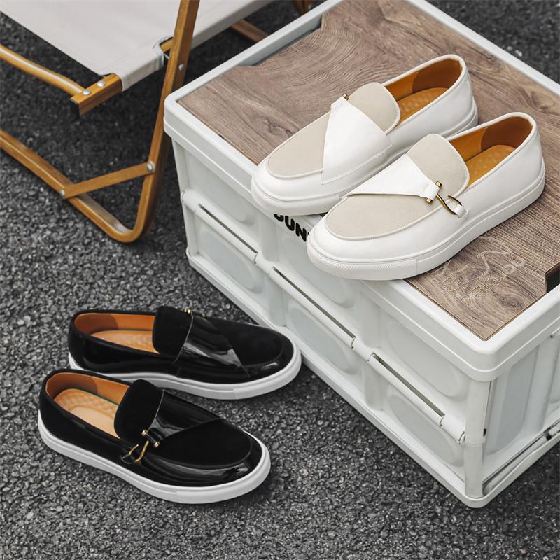 Men Handmade Leather Shoes slip on Platform Loafers Fashion Luxury Mocassins Business Shoes men Homme Zapatos De Hombre