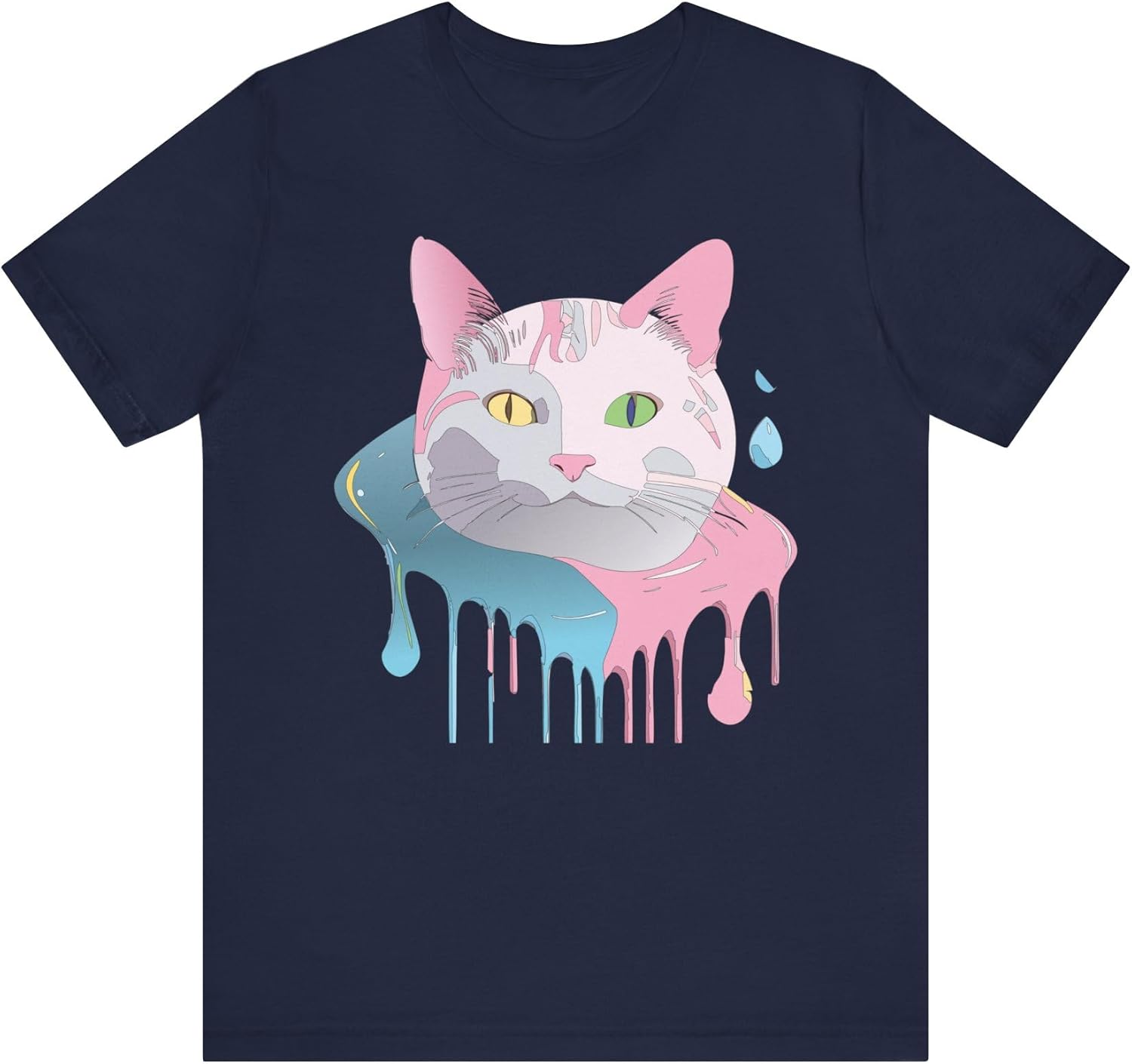 Cat Graphic Design Tee, Cat Shirt, Vintage Tees, Art Design T-Shirt, Animal Graphic Tee, Animal Shirts 7 S разноцветный