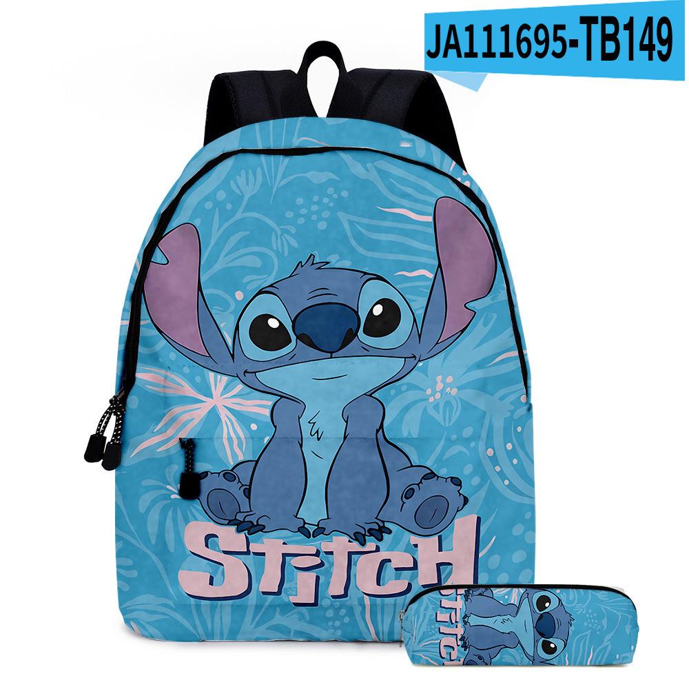 Stitc Cartoon Full Print Backpack Student Bag Pencil Case Two-Piece Set Children'S Backpack