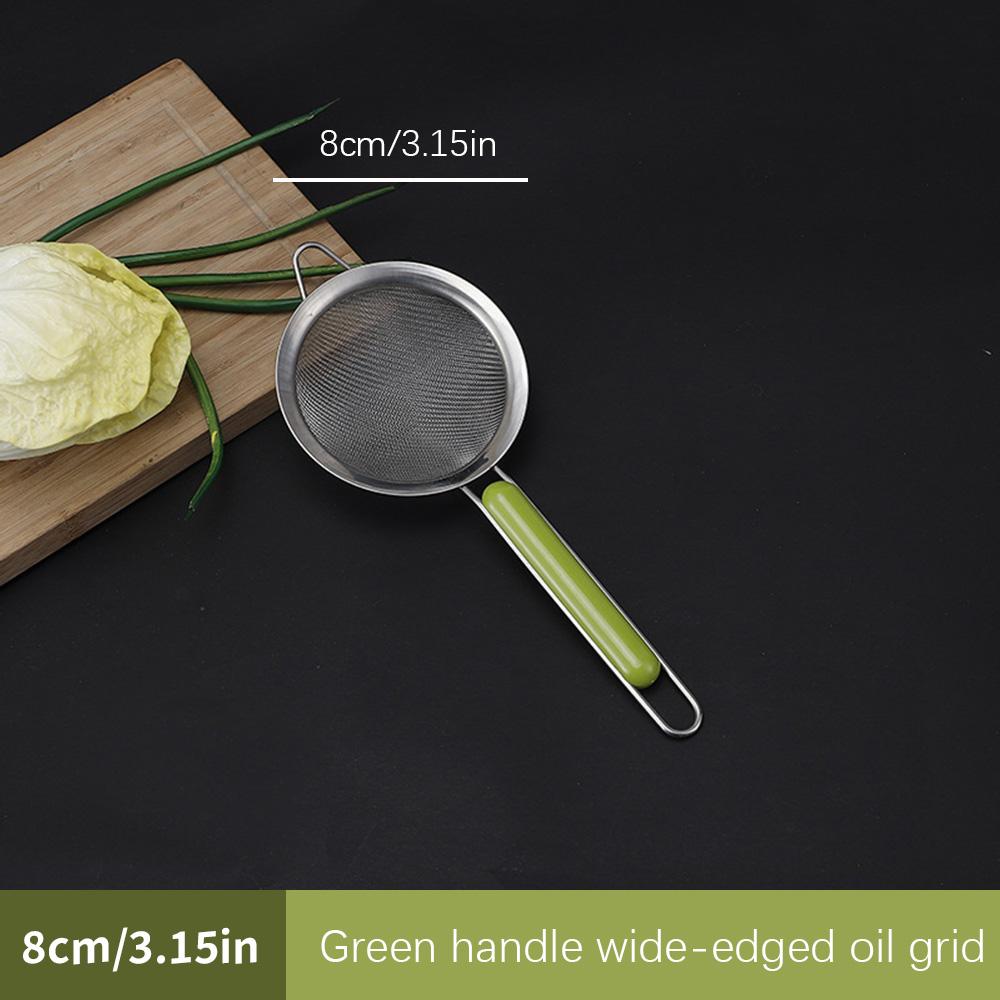 

Stainless steel oil spoon filter - hanging ear design, multiple specifications, fine mesh suitable for filtering oil, soup