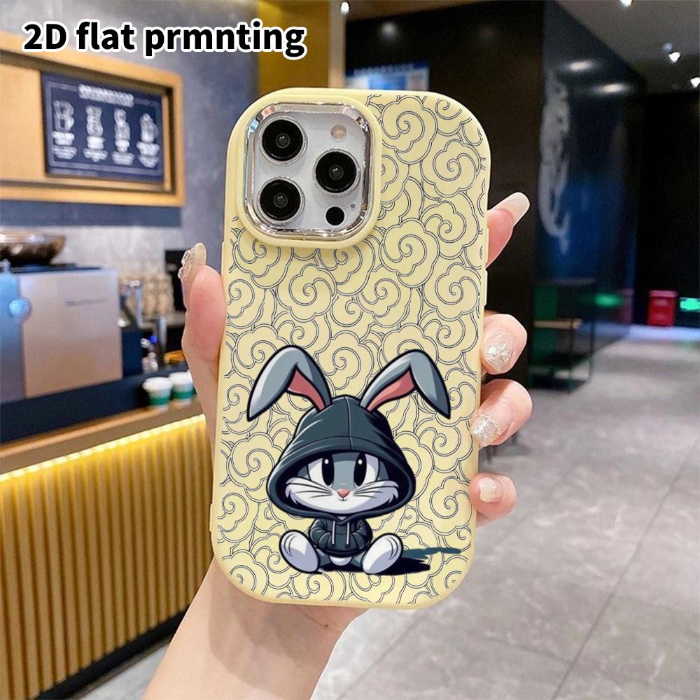 Phone Case: 2D Flat Design Suitable for iPhone 18 17 16 15 14 13 Pro Protective Case, Couple Style, Hoodie Rabbit, Christmas and Halloween Gifts
