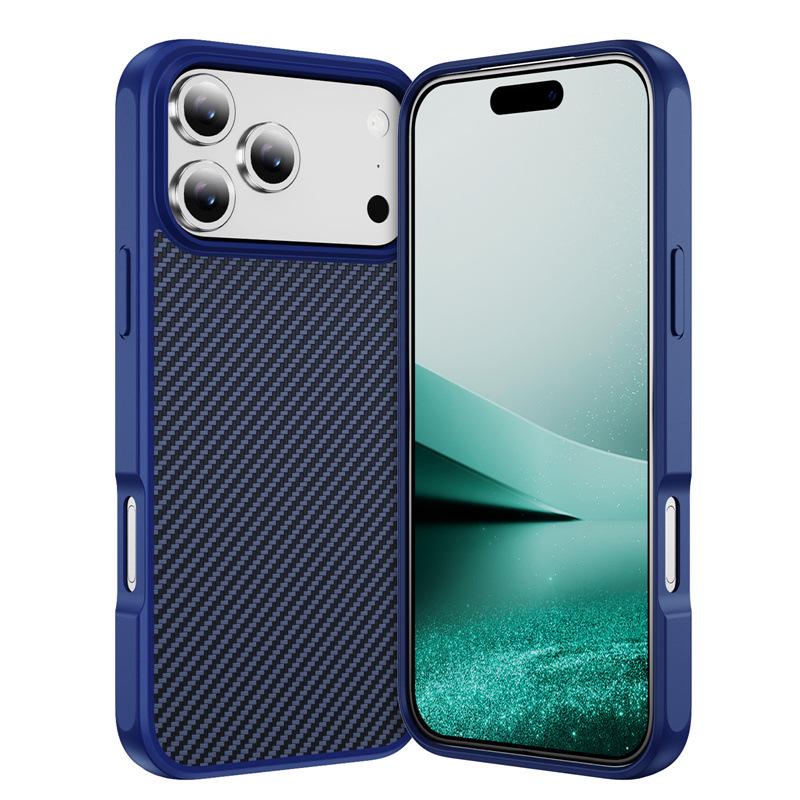 

Magnetic Carbon Fiber Pattern iPhone 17 Pro Max Case - Compatible with Apple 17/16, Skin-Feel for 15/14, Cross-Border for 13 iPhone 13 Pro Max