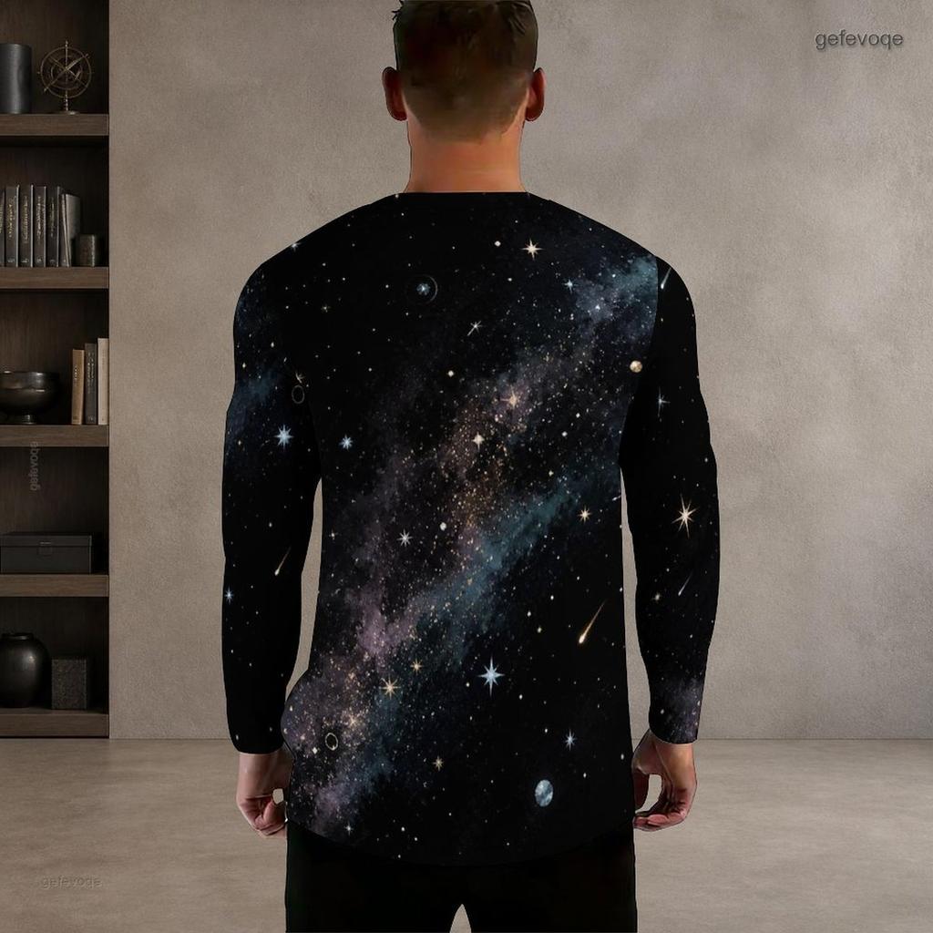 Men Plus Size Crew Neck Long Sleeve Shirt Black Gothic Skull Cross Lion Graphic Casual Street Style Top