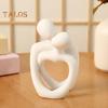 Sculpture de couple minimaliste en résine, statue d'amoureux enlacés, statue de bureau abstraite de couple pour la décoration de la maison, cadeau d'anniversaire de Saint-Valentin