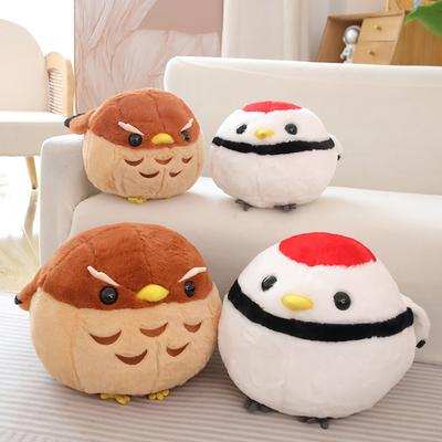 30/40cm Lovely Round Eagle and Red-crowned Crane Plush Toys Cartoon Animal Bird Pillow Stuffed Dolls Sofa Sleeping Cushion Gift
