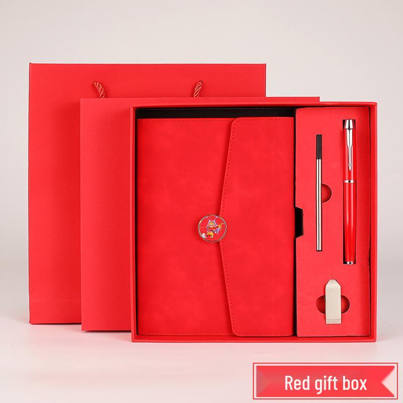 A5 Tri-fold Buckle Notebook Gift Set: Business, Meeting & Logo Printable Record Book