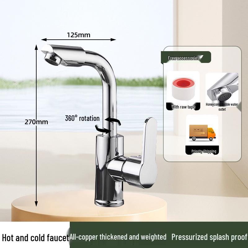 Stainless Steel Anti-Splash Hot & Cold Kitchen Faucet for Vegetable Sink & Washbasin