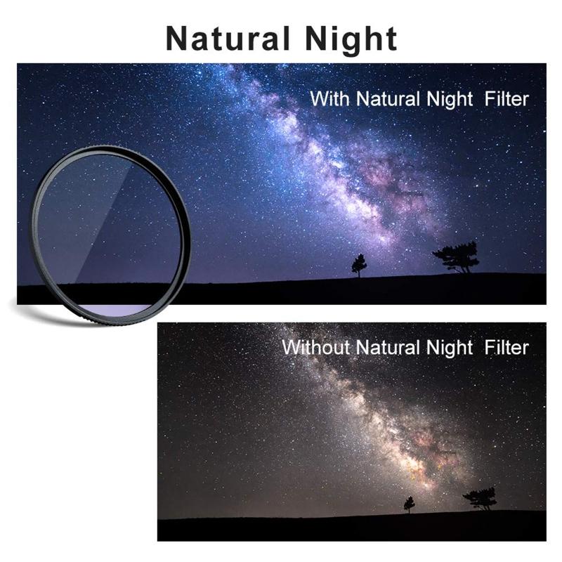 Camera Lens Filter 49 52 55 58 62 67 72 77 82mm Natural Night Filter for Night Photography for Sky/Star Astrophotography