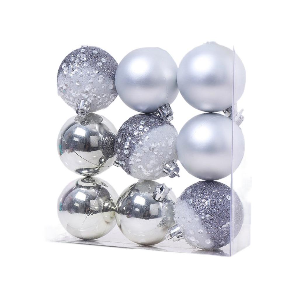 9pcs Creative Christmas Ball Set 6cm Hanging Ornament DIY Supplies Christmas Tree Pendant  Room