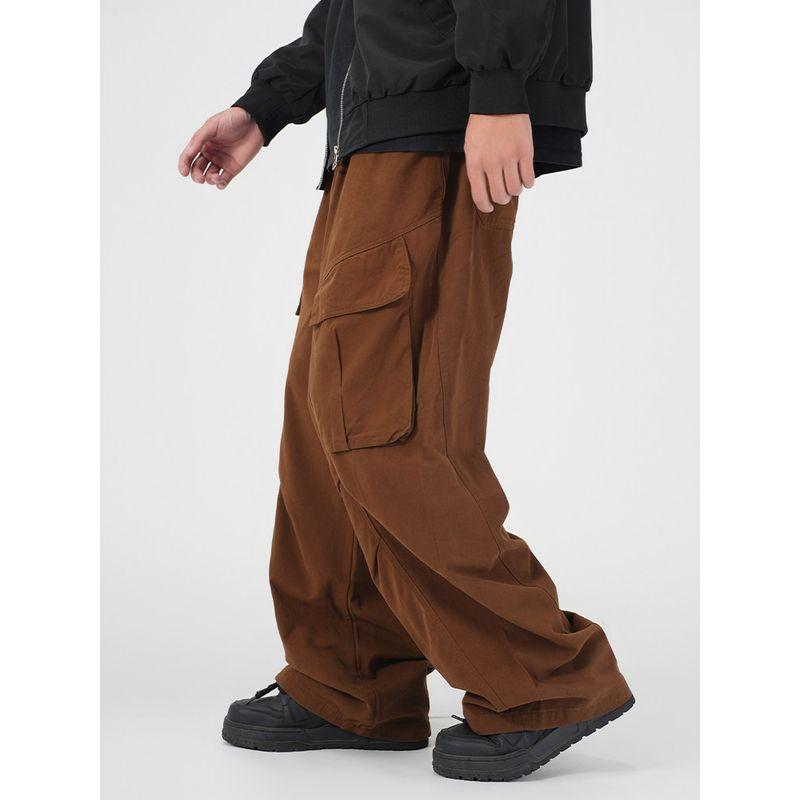 Wassup Trendy Retro Japanese Workwear Pants for Men, Ins-Style Trendy American Loose Straight-Leg Wide-Leg Casual Long Pants