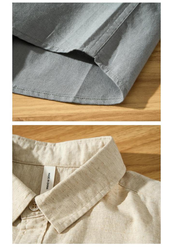 Men's Cotton Linen Long Sleeve Slim Fit Shirt - Spring/Autumn Trendy Casual Wear