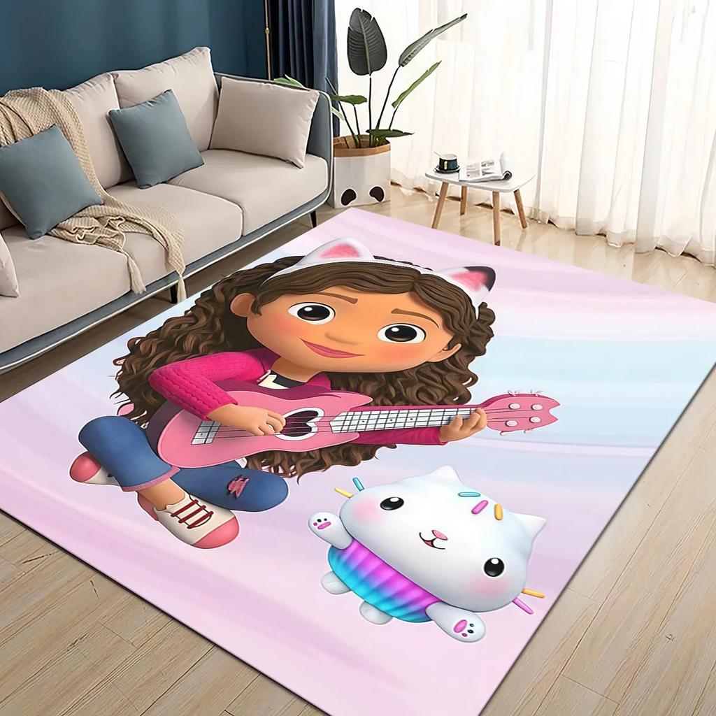 2025 New Style Gabbys Dollhouse Cartoon Girl Gift Carpet Rug for Living Room Bedroom Home Sofa Decoration,kid Non-slip Floor Mat