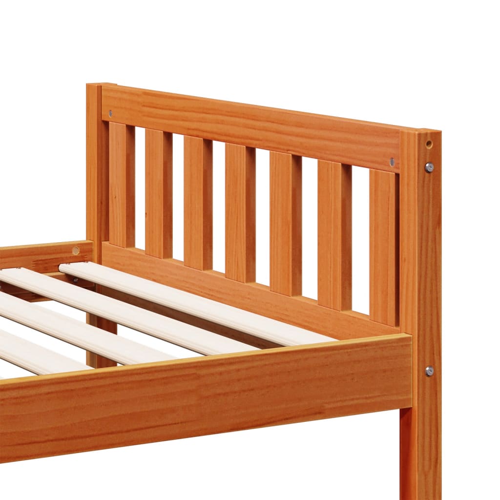 Kids  Bed Without Mattress Wax Brown 75 X 190 Cm Solid Pine Wood