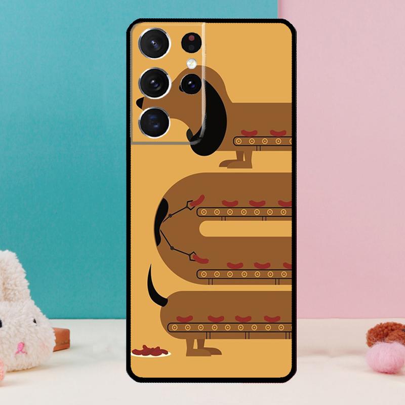 

Cartoon Dachshund Sausage Dog Phone Case For Samsung Galaxy S25 S24 S23 S22 S21 Ultra S9 S10 Plus S20 FE Funda Cover Shell Galaxy S23 Plus