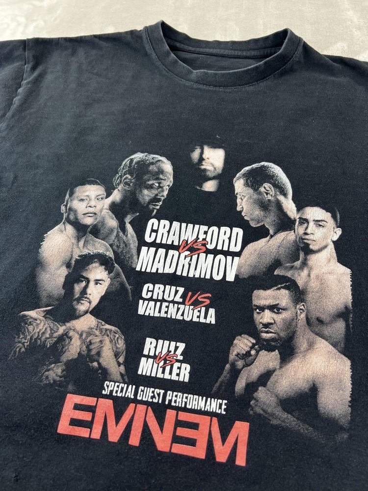 

Terrence Crawford Vs Madrimov Eminem Shirt Men Large Boxing Fight Night 2024 Tee Unisex T-Shirt XXL