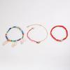 Cross Border Beach Series Vacation Style Shell Bead Multi-Layer Ankle Chain Personalized Colorful Rice Bead Ankle Chain Three Piece Set
