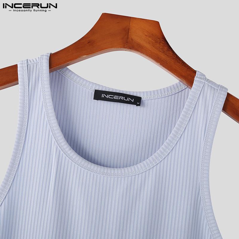 INCERUN Summer Men Sleeveless Solid Color Tank Tops