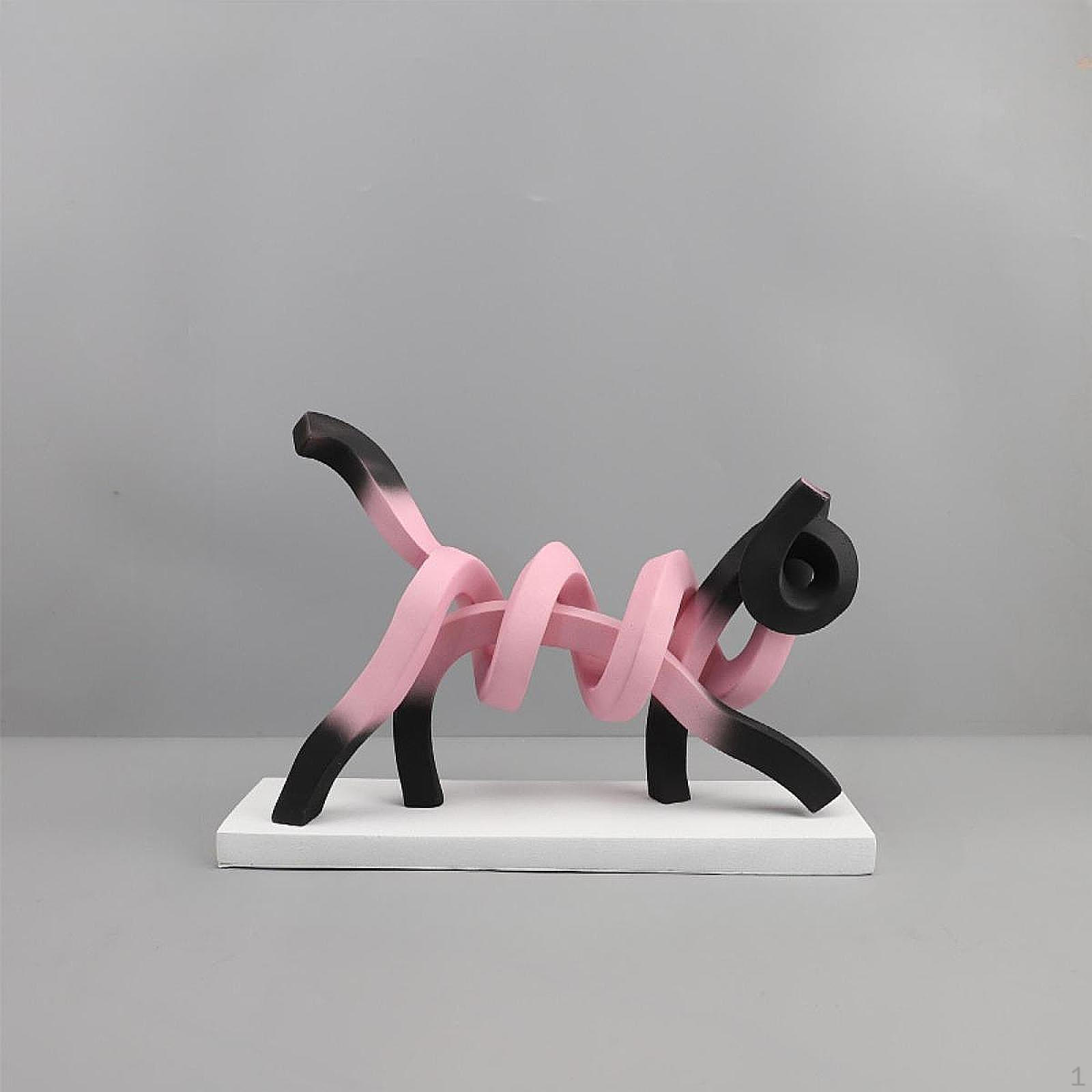 

Абстрактная статуэтка кошки, коллекционное украшение, европейская настольная скульптура, орнамент из смолы 31.5cmx10cmx22cm