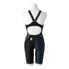 MIZUNO Stream Ace Race Open Back Half Suit Size for Competitive and Challenge FINA Swimming Approved Women's (N2MG2720, M, Black/Charcoal Gray)