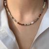 Vintage Imitation Natural Pearl Tourmaline Bead Necklace, Irregular Blue Collarbone Necklace, Women's Banquet Accessories