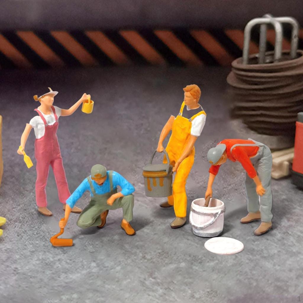 /87 Figure Decorator Miniature Female and Male Character for Model Train Diorama Scenery Desktop