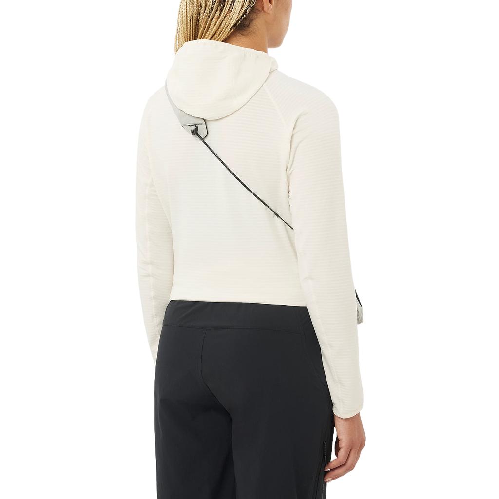 Salomon Essential Lightwarm Stand Collar Warmth Moisture Wicking Breathable Solid Color Hiking Mid Layer Fleece Women tops C27566