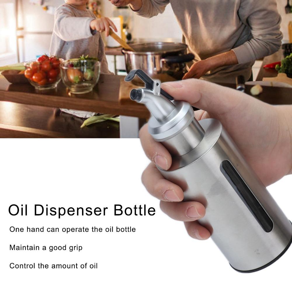 2pcs 190ml/290ml Oil Dispenser Bottle Stainless Steel Vinegar Dispenser Bottle Home Kitchen Use