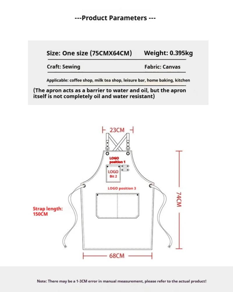 Fashion Canvas Kitchen Aprons For Woman Men Chef Work Apron For Grill Restaurant Bar Shop Cafes Beauty Nails Studios Uniform