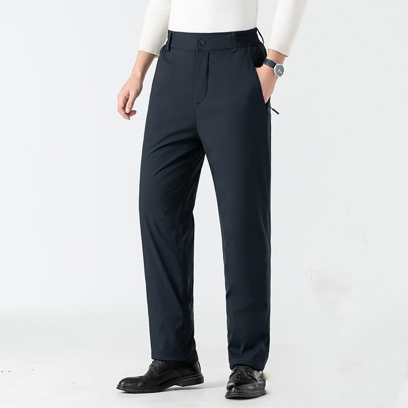 Men's Winter Fleece-Lined Thickened Outerwear Casual Pants Middle-Aged and Elderly Thermal Pants Sports Pants