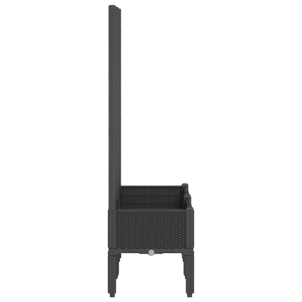 Planter with Trellis Black 80 X 40 X 142 Cm PP