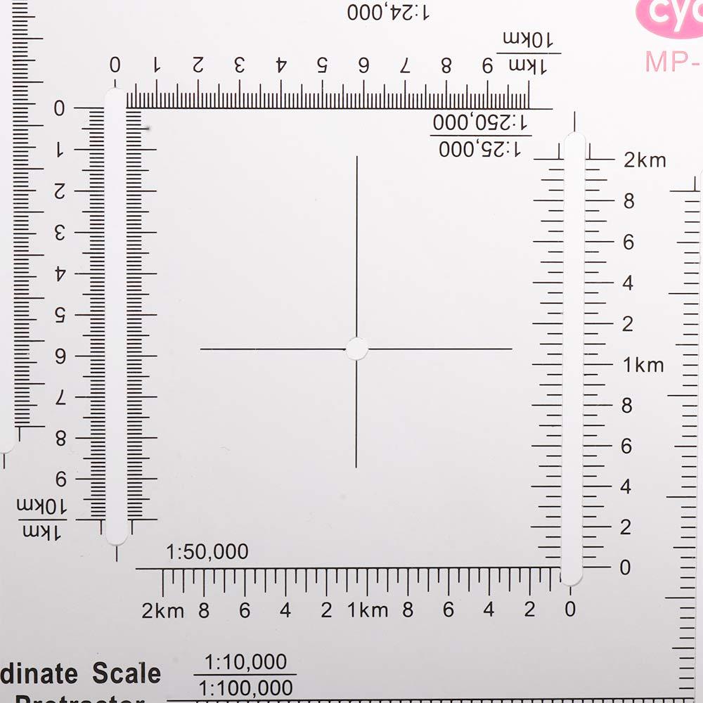 Topographical Land Navigation Protractor Map Protractor Measuring Ruler Coordinate Scale Protractor