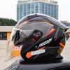 Unisex Motorcycle Helmet with Dual Lens Half Helmet Warm Three-Quarter Motorcycle Racing Style Scooter Helmet for All Seasons