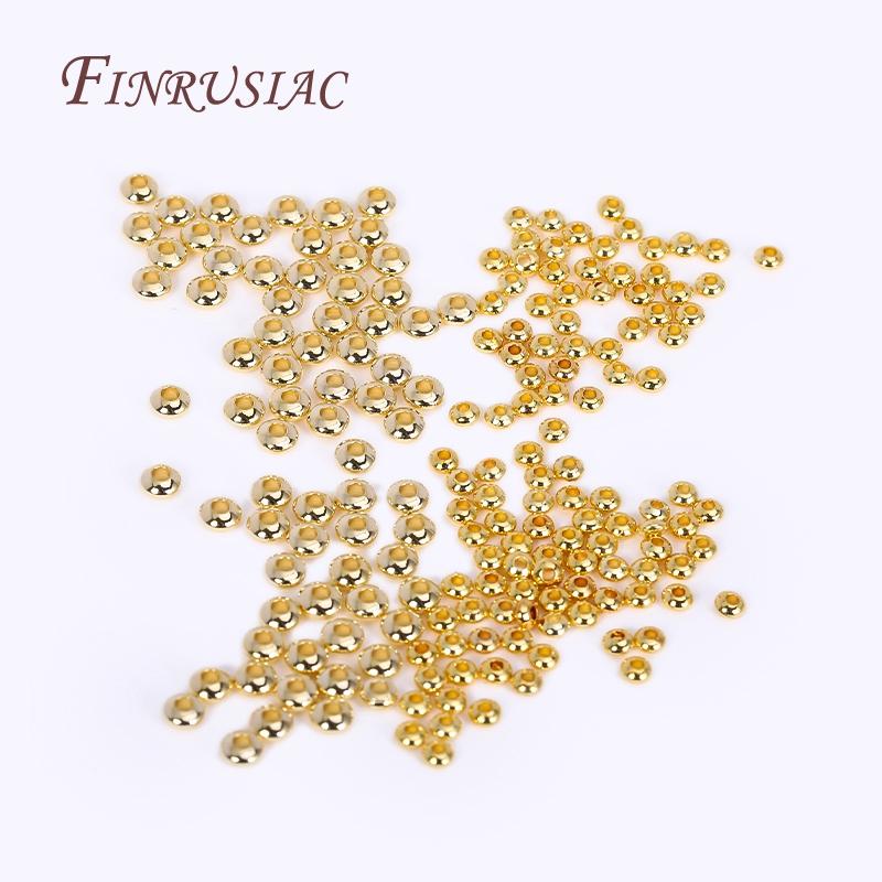 2 Sizes 18K Gold Plated Round Abacus Spacer Beads Bracelet Saucer Beads DIY Jewelry Making Supplies Findings Accessories
