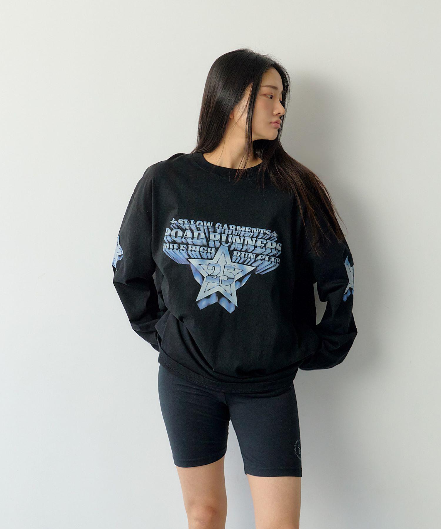 Slow Garments Running Club Washed Top Black