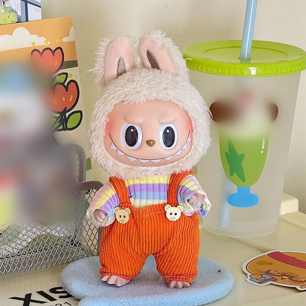 For 17cm Labubu Doll Clothes Fashion Clothes Dress Doll Clothes Color Match Overalls Dolls Accessories Cute Decoration Little Clothes