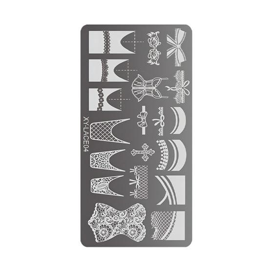 Stamping Plates Set Bows Flowers Lace Design Manicures Decoration Metal Plate Transfer Sweet Series Template