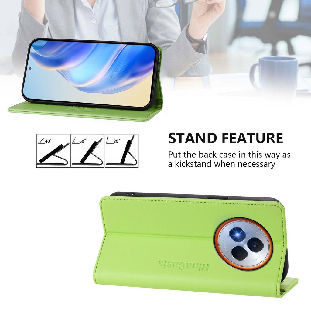 For Realme Narzo 80 Pro 5G Leather Case RINACASIS RC01 Phone Cover with RFID Blocking Wallet Stand
