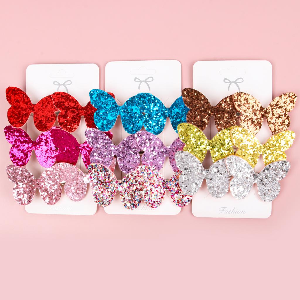 3PCS Cute Girls Hair Clips Children Kids Glitter Butterfly Hairpin Barrettes Hair Clip Headwear Women Girls Hair Accessories