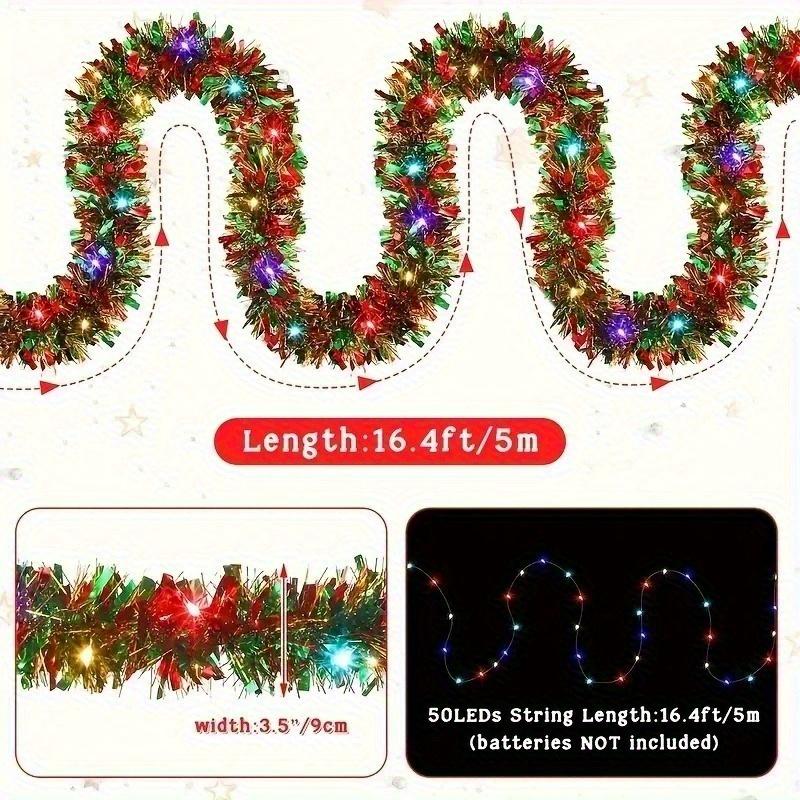 Christmas Ornaments Garland Multicolored Metallic Garland Glitter Leaf Garland Hanging Decoration for Christmas Tree Decoration