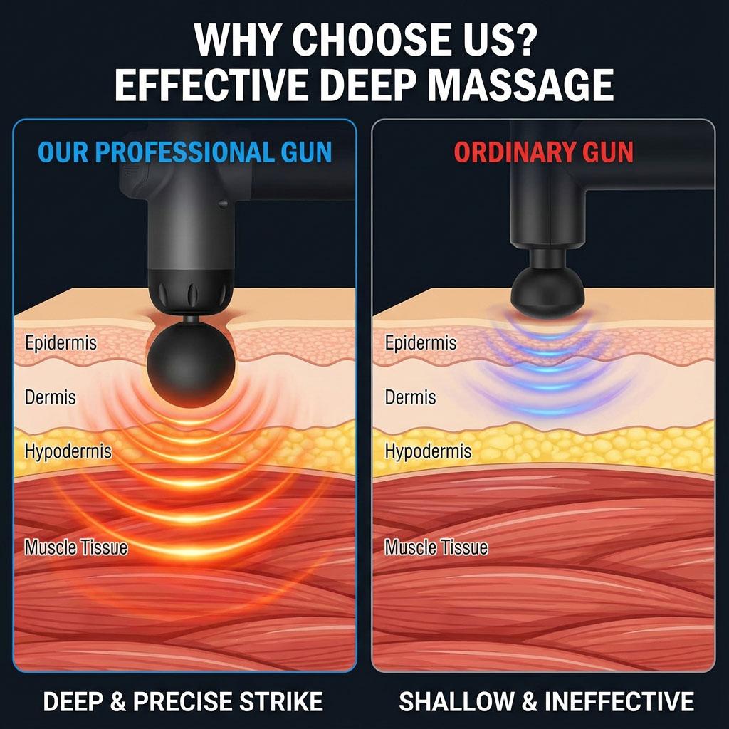 Smart LCD Touch Screen Massage Gun Electric Muscle Relaxer. 99 Gears Powerful Deep Tissue Massager with 8 Heads Type-C Rechargeable.