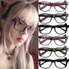 Fashion Leopard Print Bow Eyeglass Frame Cute Plain and Retro Style Y2k Millennium Subculture Versatile Glasses Without Lenses
