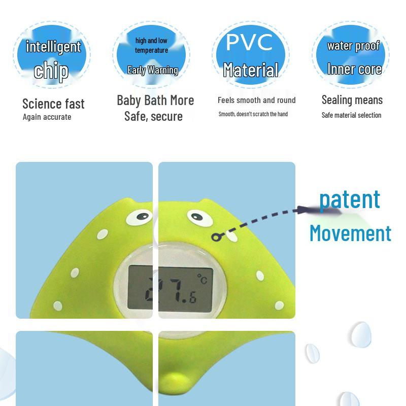 Smart Baby Cartoon Digital Thermometer, IP67 Waterproof, for Bath Temperature Measurement